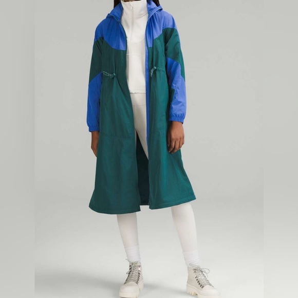 Lululemon Evergreen Full-Zip Long JacketGreen Jasper / Wild Indigo size 8